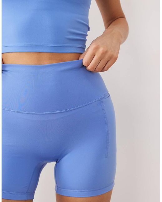 Adidas Originals Blue Adidas Sportswear Three Stripes Studios Booty Shorts