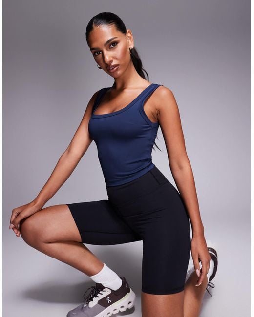 4505 Blue Icon Active Slightly Cropped Tank Top