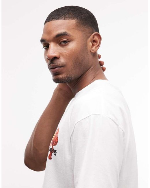 ASOS White Boxy Oversized T-shirt With Floral Graphic for men