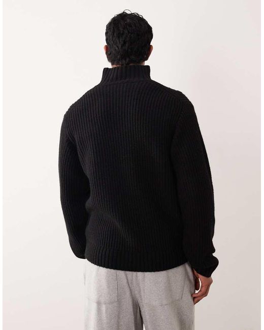 Carhartt Black Detroit Half Zip Knitted Jumper