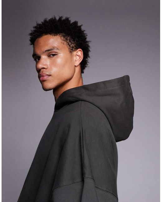 ASOS Gray Premium Heavyweight Oversized Hoodie for men