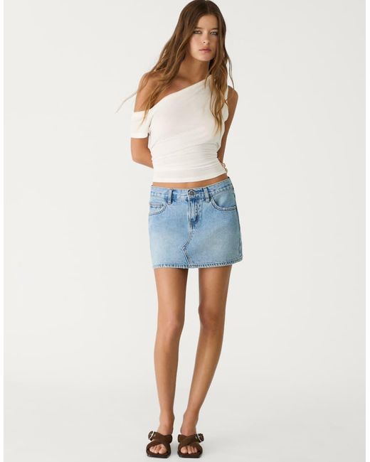 Stradivarius Blue Denim Mini Skirt