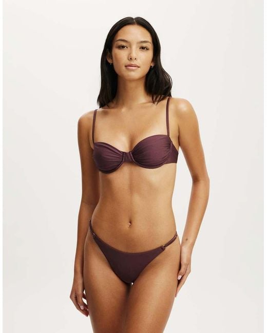 Cotton On Brown Micro String Thong Bikini Bottom