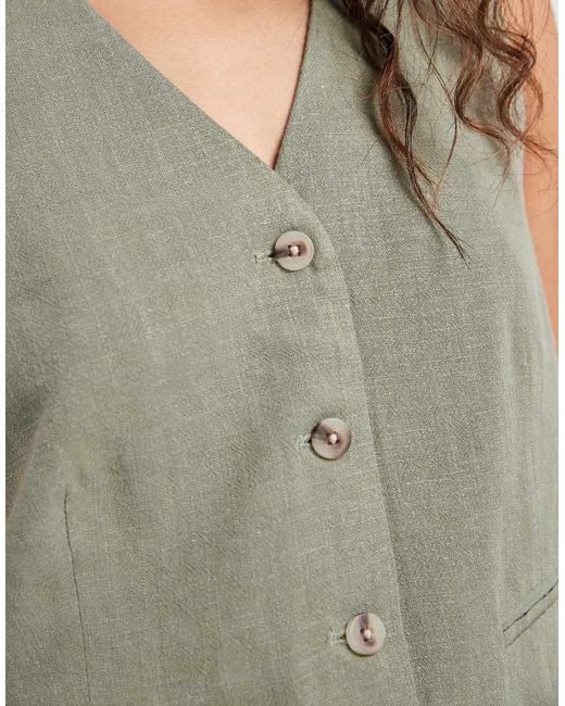 Pieces Green Mix & Match Tailored Waistcoat