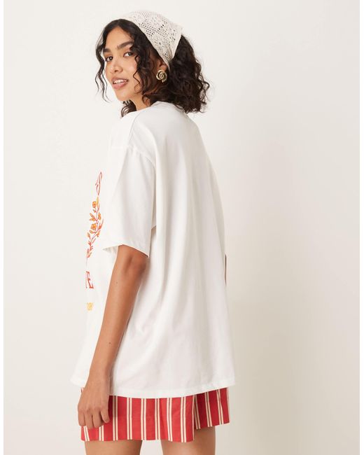ASOS White Oversized T-Shirt With Grove Graphic