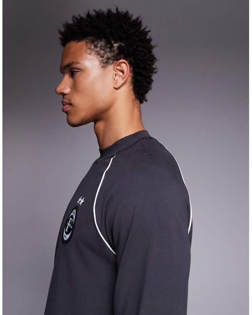 Faded Store Blue Long Sleeve Football Jersey for men