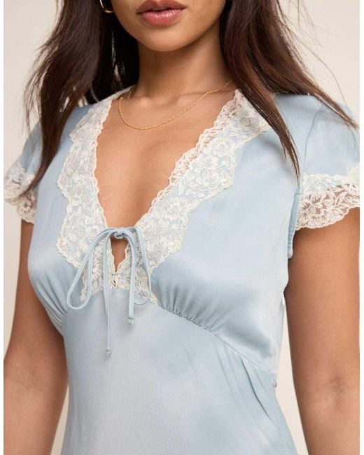 Nobody's Child Natural Lace Trim Aida Midi Dress