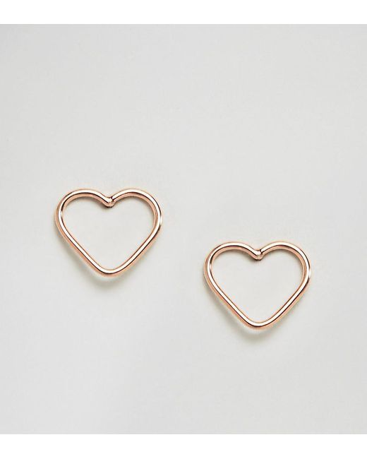 Lyst Kingsley Ryan Rose Gold Cut Out Heart Ear Studs In Metallic Kingsley Ryan Metallic Rose Gold Cut Out Heart Ear Studs Lyst