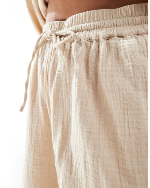 ONLY Natural Cheesecloth Pull On Shorts