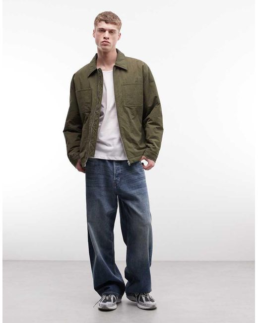ASOS Green Harrington Jacket for men