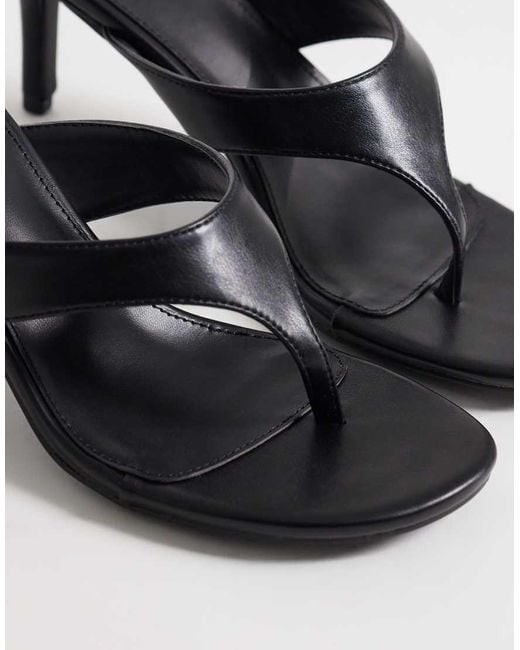 Raid Black Mystia Flip Flop Heeled Sandals