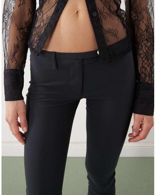 Monki Black Stretch Slim Fit Tailored Trouser