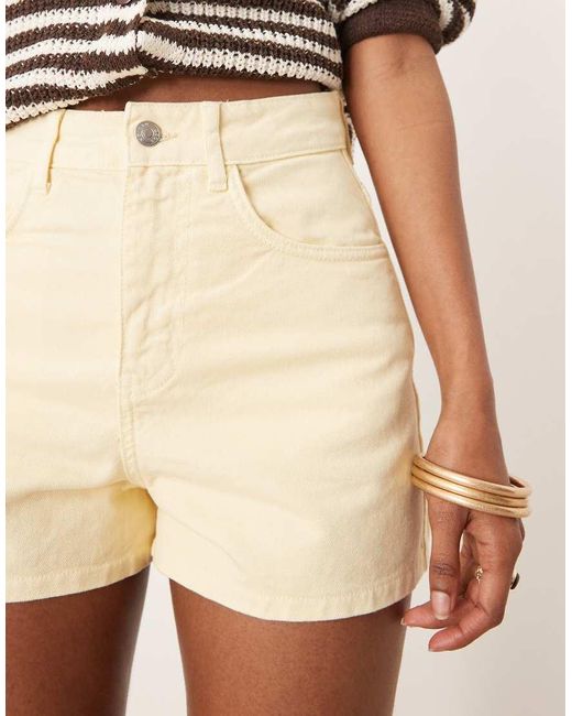 Pantalones Cortos Vaqueros Crema Acampanados De ASOS de color Natural