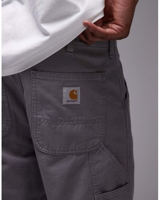 Pantalones Lavado De Corte Alargado Con Rodillas Reforzadas Double Knee De Carhartt de hombre de color Gray