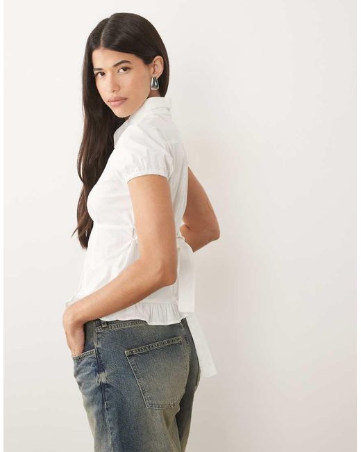 Motel White Closie Puff Sleeve Blouse