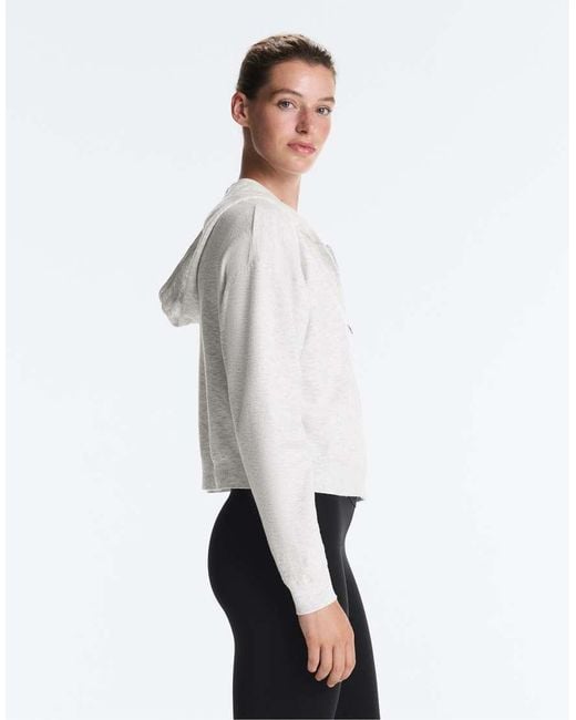 Oysho White Hooded Knit Jacket