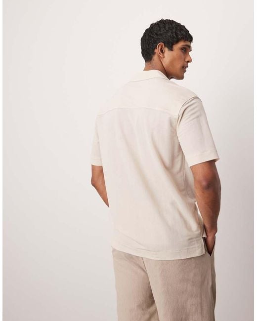 Camisa De Manga Corta De -Neutro Mango de hombre de color Natural