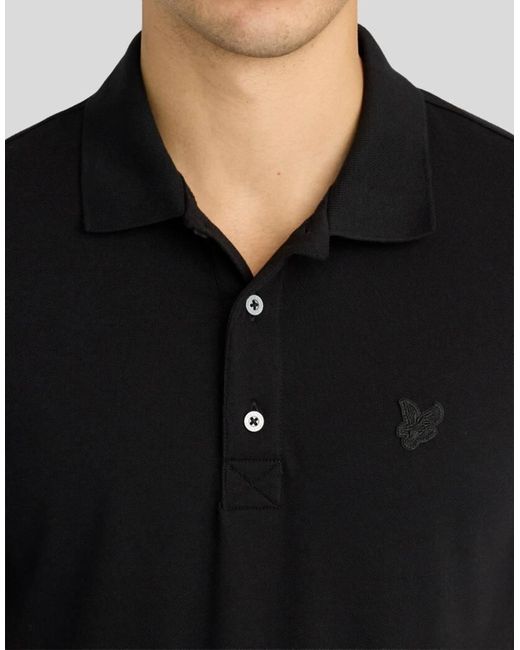 Lyle & Scott Black Ss Polo Shirts Superfine Polo Shirt for men