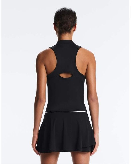 Oysho Black Sleeveless Half-Zip T-Shirt