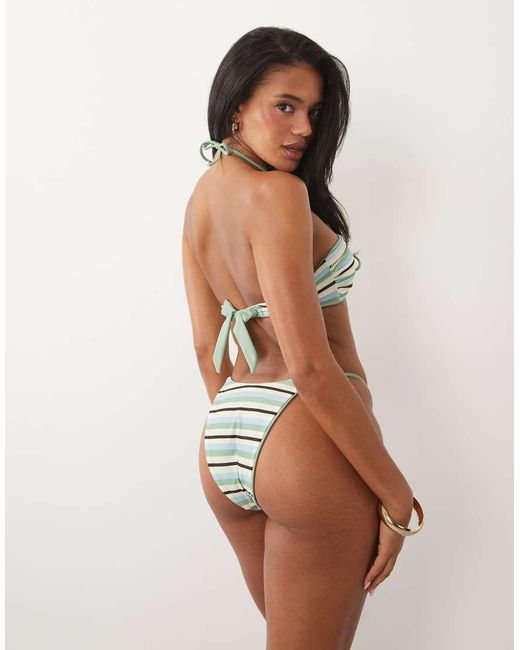 ASOS Brown Sian Reversible High Leg Tanga Bikini Bottom
