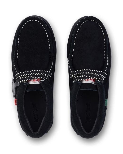 Kickers Black Shoe Lennon Wall Suede Shoe