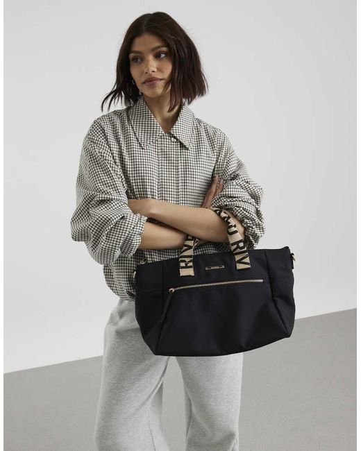 River Island Gray Cabin Size Ri Holdall Bag