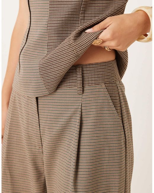 ASOS Natural – elegante barrel leg hose mit verschiedenen karomustern, kombiteil