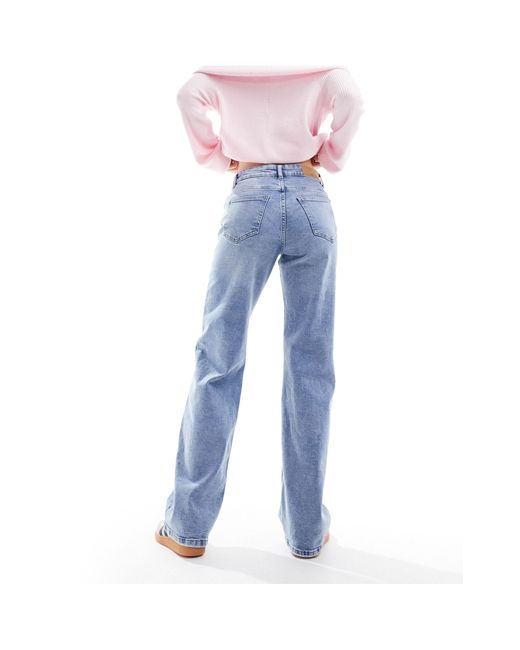 Yolanda - jeans ampi lavaggio acido di Noisy May in Blue