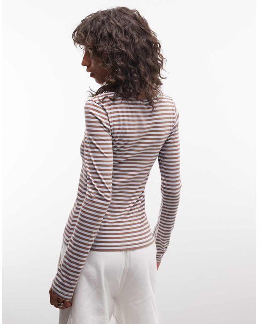 Monki White Scoopneck Long Sleeve Top