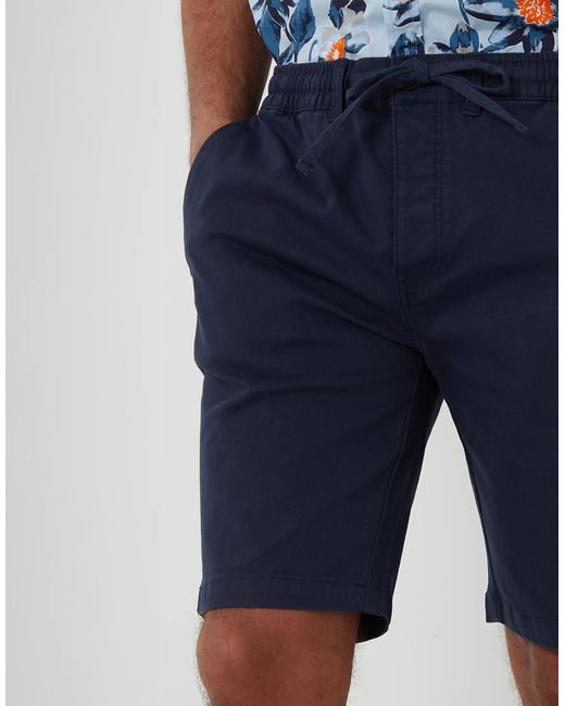 Threadbare Blue Elasticated Waist Stretch Chino Shorts for men
