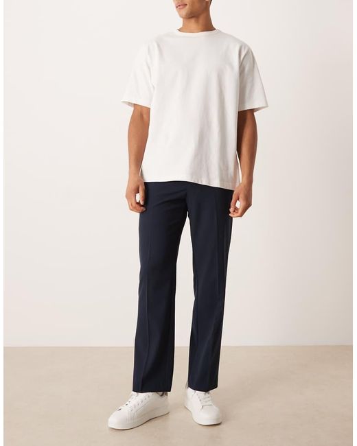 ASOS Blue Smart Straight Leg Trousers for men