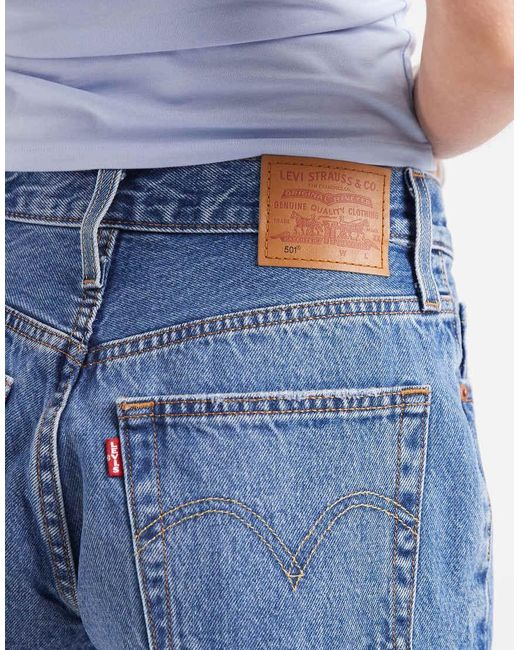 Levi's Blue 501 Original Mid Shorts With Raw Hem