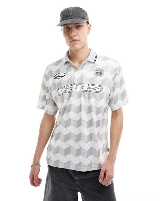 Vans White Risgby Football Polo Shirt for men