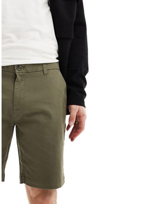 Pantalones cortos chinos oscuro elásticos Ben Sherman de hombre de color Black