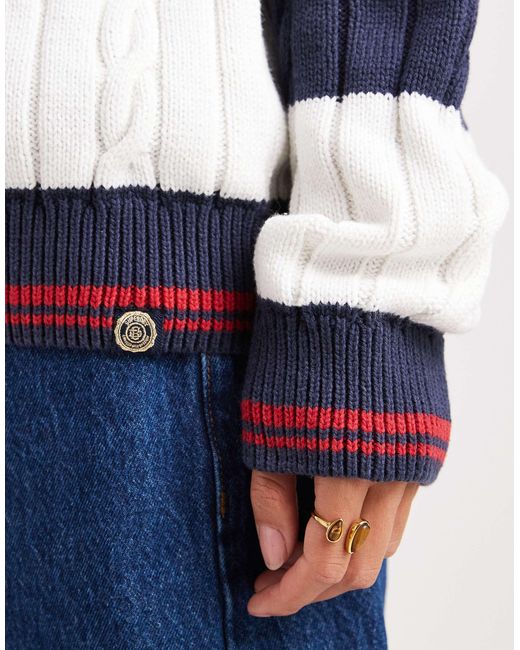 Superdry Blue – oversize-strickpullover