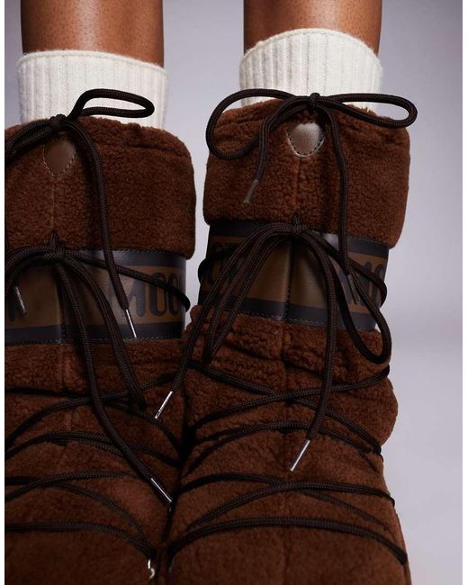 Moon Boot Brown Moonboot Icon Fleece Snowboot