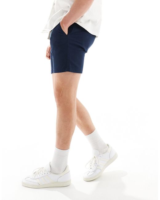 ASOS Blue 2 Pack Skinny Mid Length Chino Shorts for men