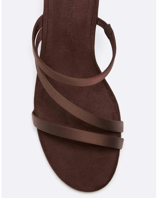 Stradivarius Brown Wedge Platform Heeled Sandals