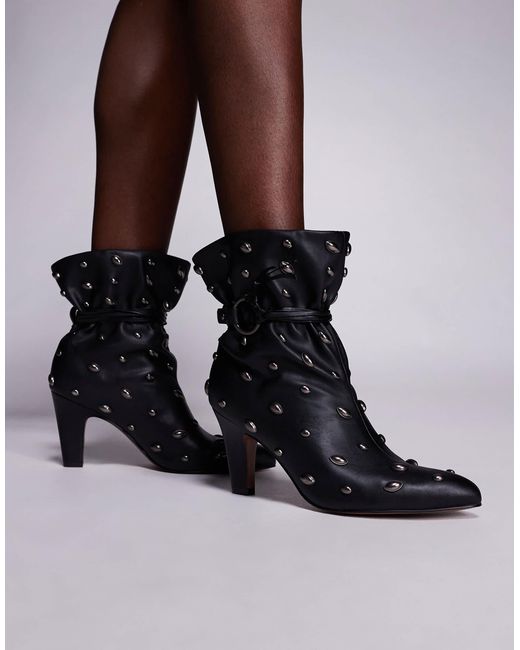 ASOS Black – emil – mit nieten besetzte ankle-boots