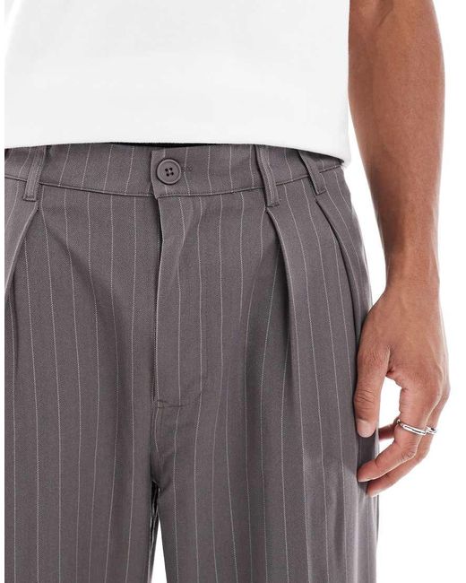 Cotton On Gray Baggy Pleated Trouser for men