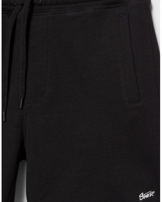 Pull&Bear Black Bermuda Jogger With Logo for men