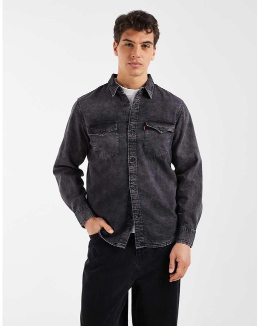 Levi's White Relaxed Denim Western Shirt for men