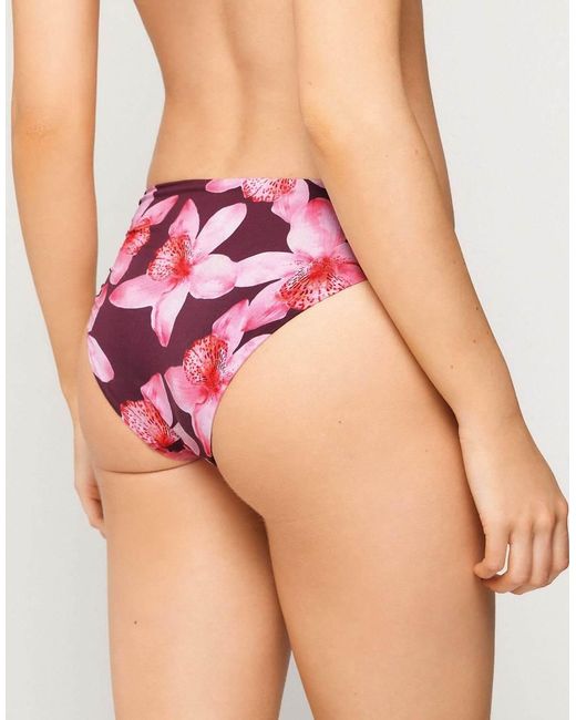 Tezenis Pink Hibiscool Classic Bikini Bottoms