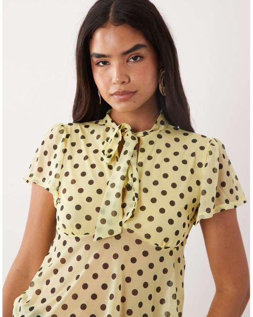 ASOS Gray Short Sleeve Top With Keyhole Detail