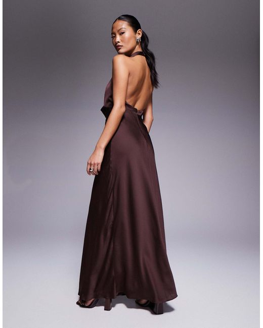 Forever New Petite Satin Cowl Halter Neck Maxi Dress in Purple | Lyst Australia Forever New Petite Satin Cowl Halter Neck Maxi Dress in Purple | Lyst Australia