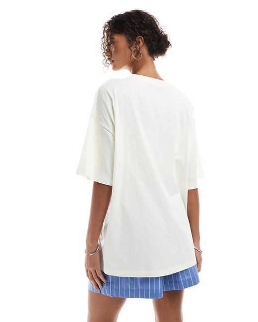 ASOS Oversized T-Shirt Met Geborduurde Vaas in het White