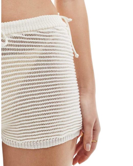 WeWoreWhat White Low Rise Crochet Shorts