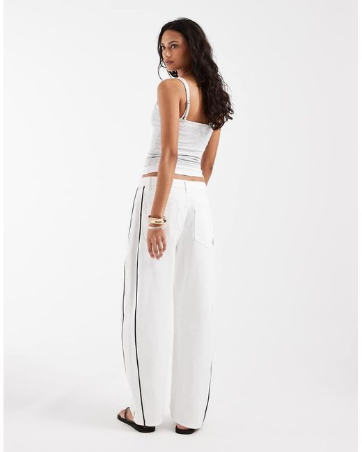 ASOS White Barrel Leg Jeans