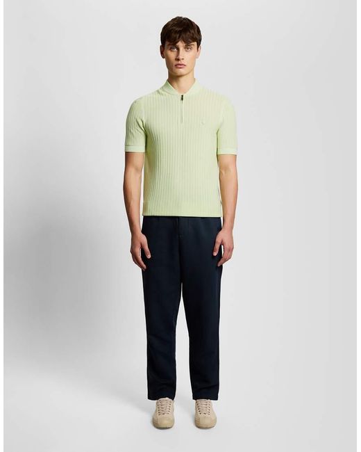 Lyle & Scott Green Mid Knits Superfine Knitted Bomber Polo for men