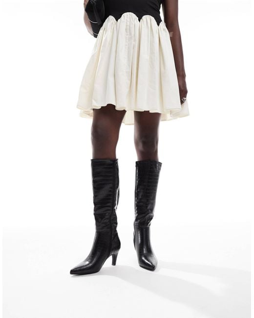SEQWL White Starburst Knee Boots
